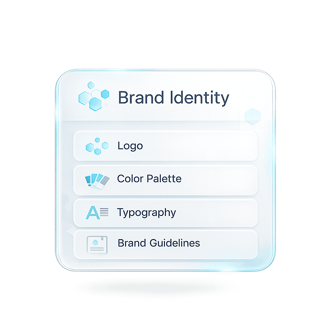 Brand Identity UI moodboard card representation