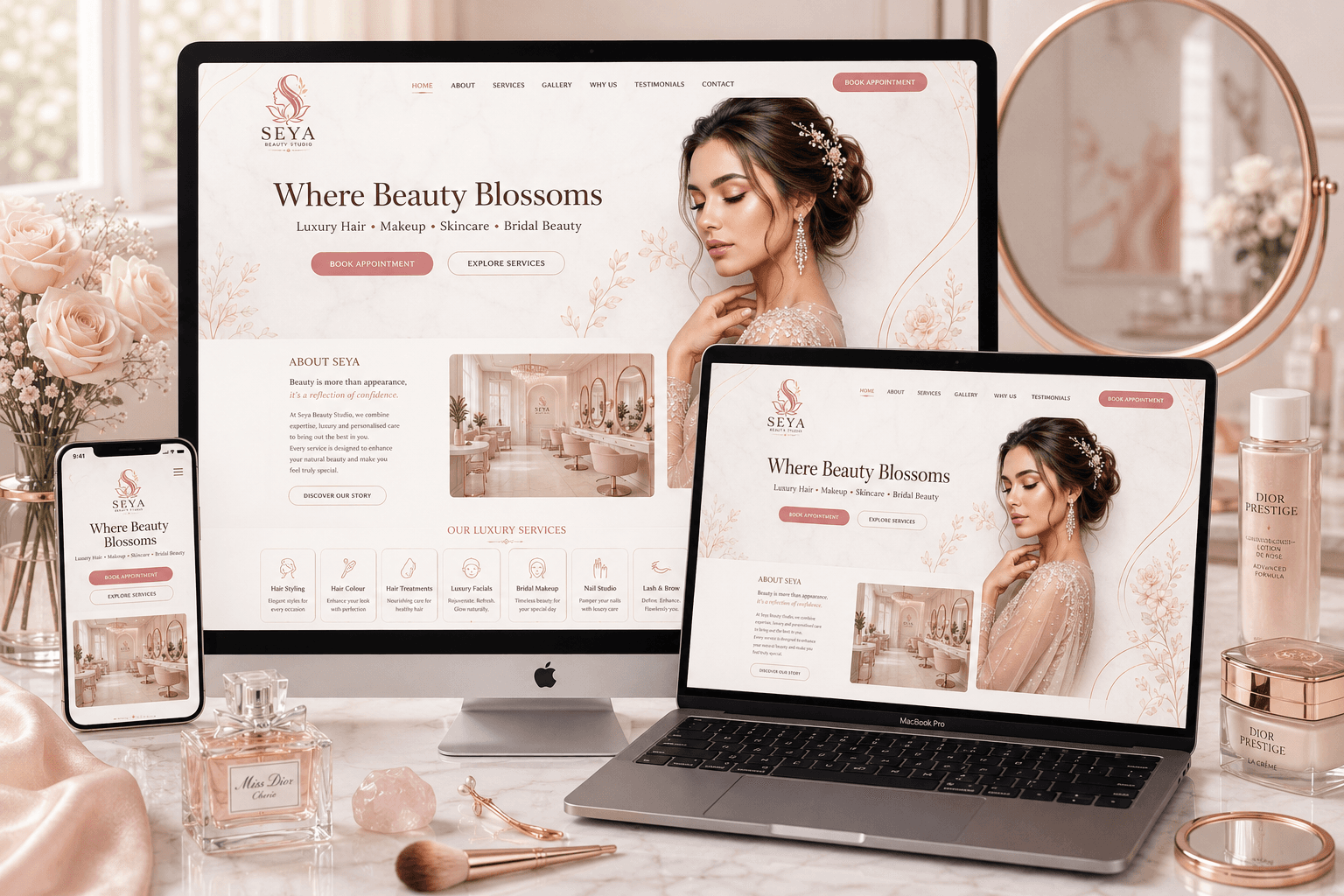 Seya Beauty Studio - Website Design Image 1